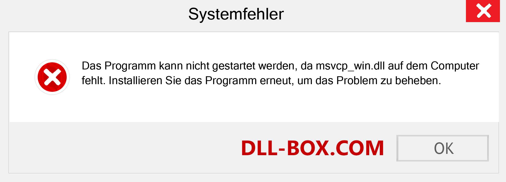 msvcp_win.dll-Datei fehlt?. Download für Windows 7, 8, 10 - Fix msvcp_win dll Missing Error unter Windows, Fotos, Bildern